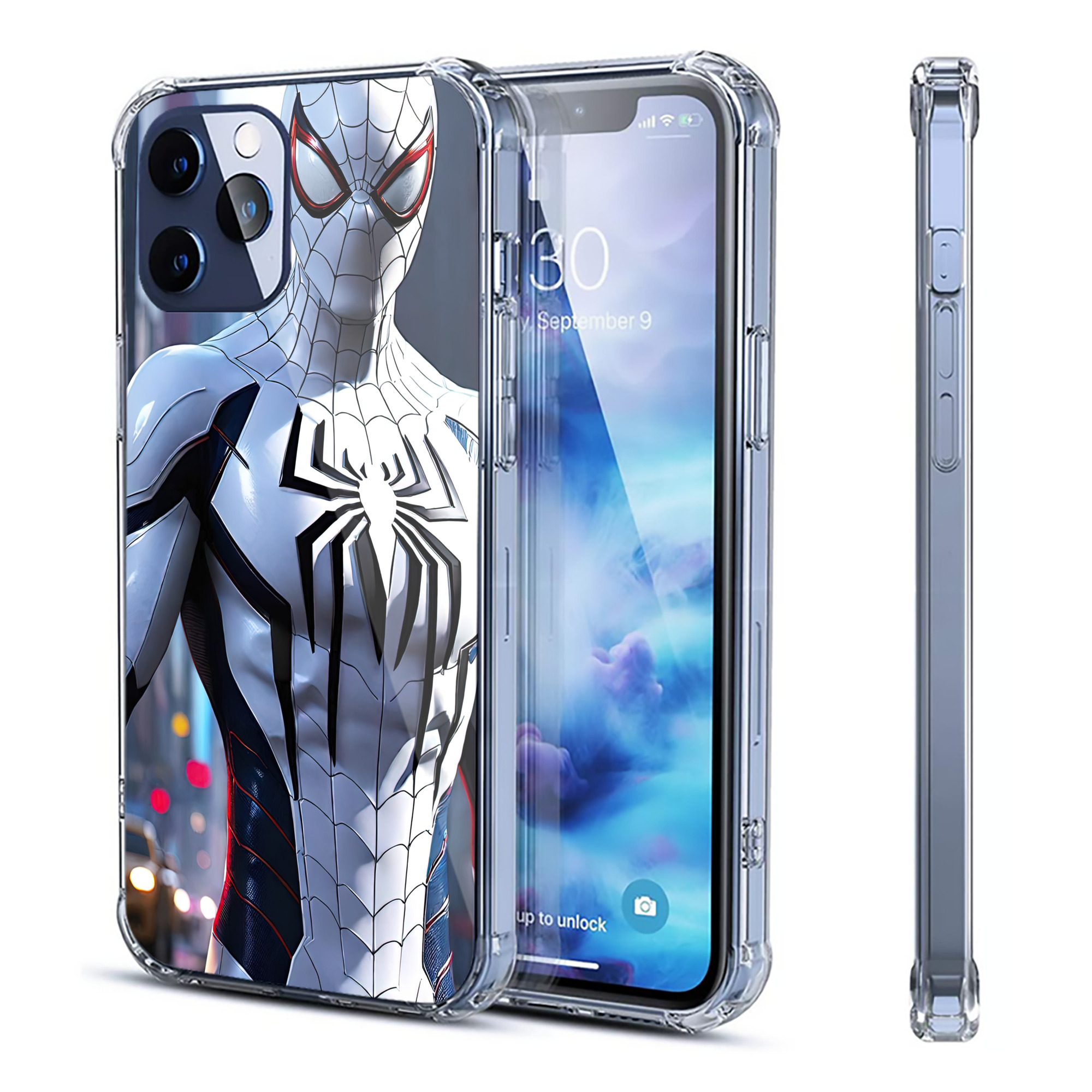 （画像用） Spider Man スパイダーマン 【iPhone 12シリーズ対応】透明スマホケース（クリアソフトケース）